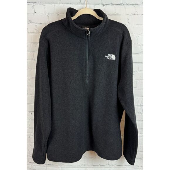 THE NORTH FACE dark gray graphite knit fleece zip mens sweater pullover XL NWOT - Picture 1 of 14